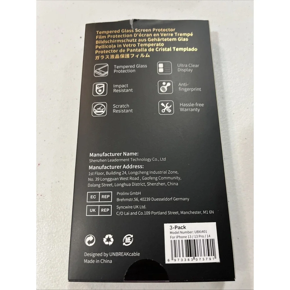 Unbreakable 2 pack Tempered Glass Screen Protector Iphone X/XS/‎ 11 Pro UBXi 187